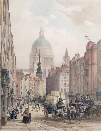 Fleet Street, ca. 1850 von Louis Jules Arnout